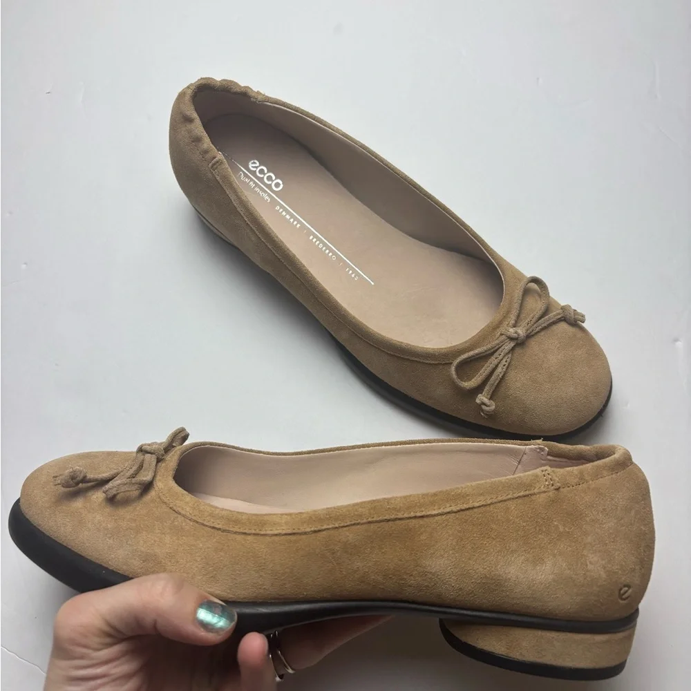 Ecco Women's Sculpted LX suede‎ Bow Ballerina shoes